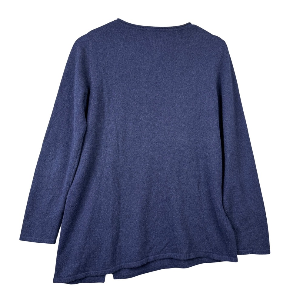 Philosophy Cashmere by Republic Navy Blue 100% Cashmere Asymmetrical Sweater M - Picture 2 of 7